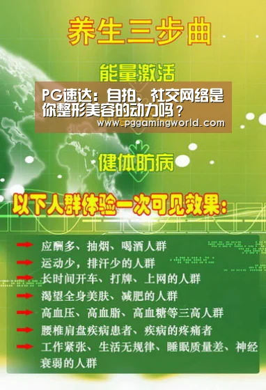 PG速达:自拍、社交网络是你整形美容的动力吗?(图2) PG赛事